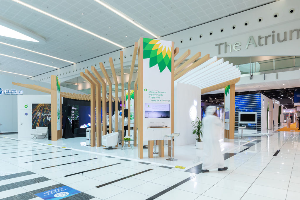 BP stand at the 2022 World Future Energy Summit in Abu Dhabi