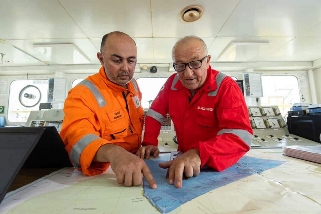Offshore crew member aboard a support vessel in the Caspian Sea, BP ACE field