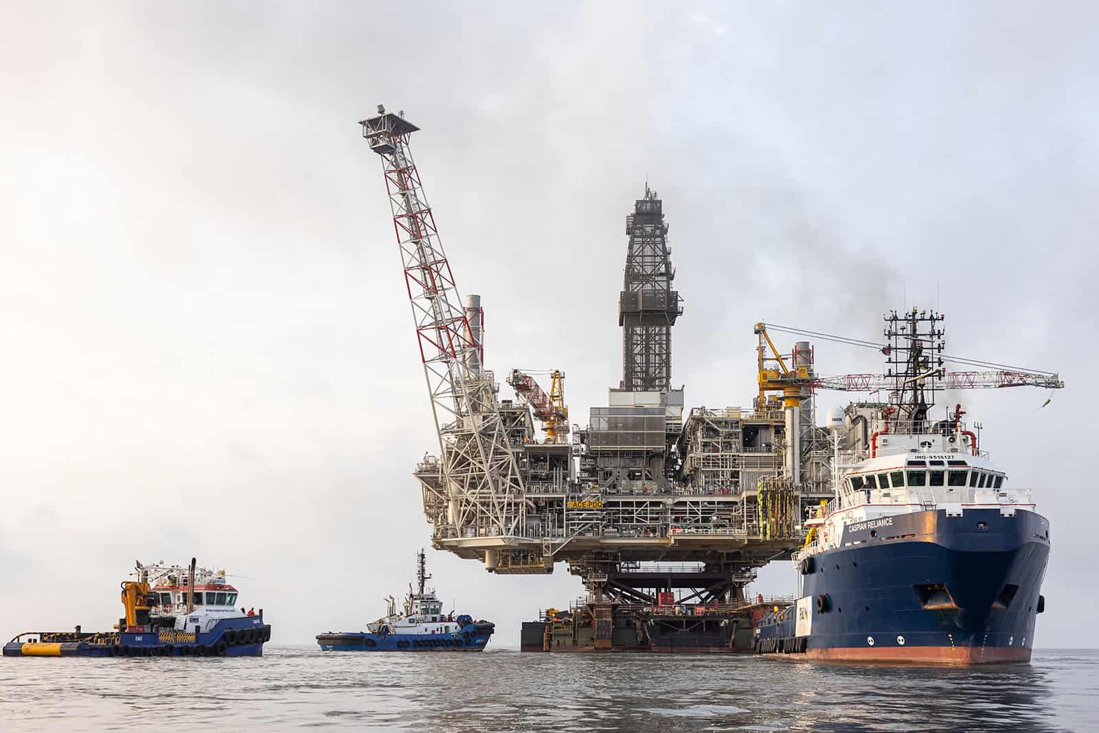 Oil rig in the Caspian Sea, BP ACE field
