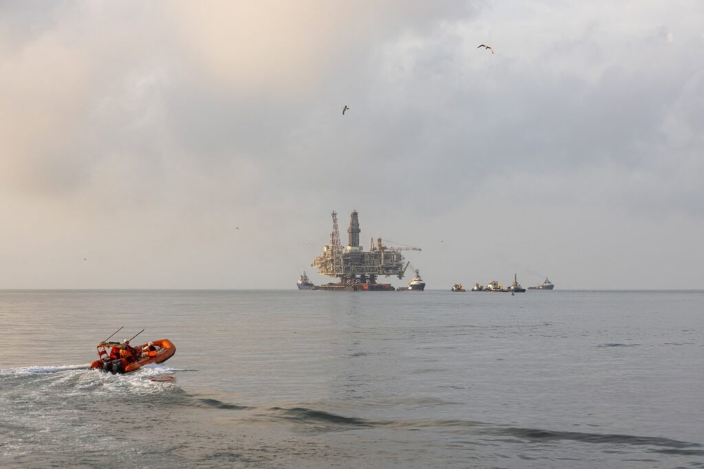 Oil rig in the Caspian Sea, BP ACE field