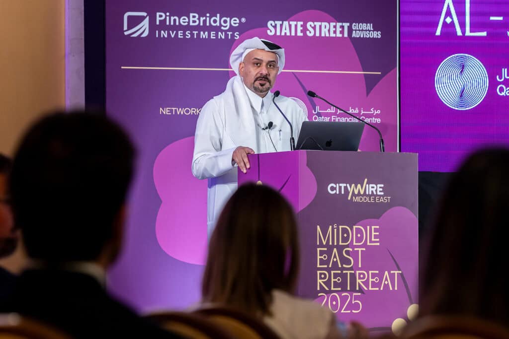 A speaker at the Citywire Middle East Doha 2025