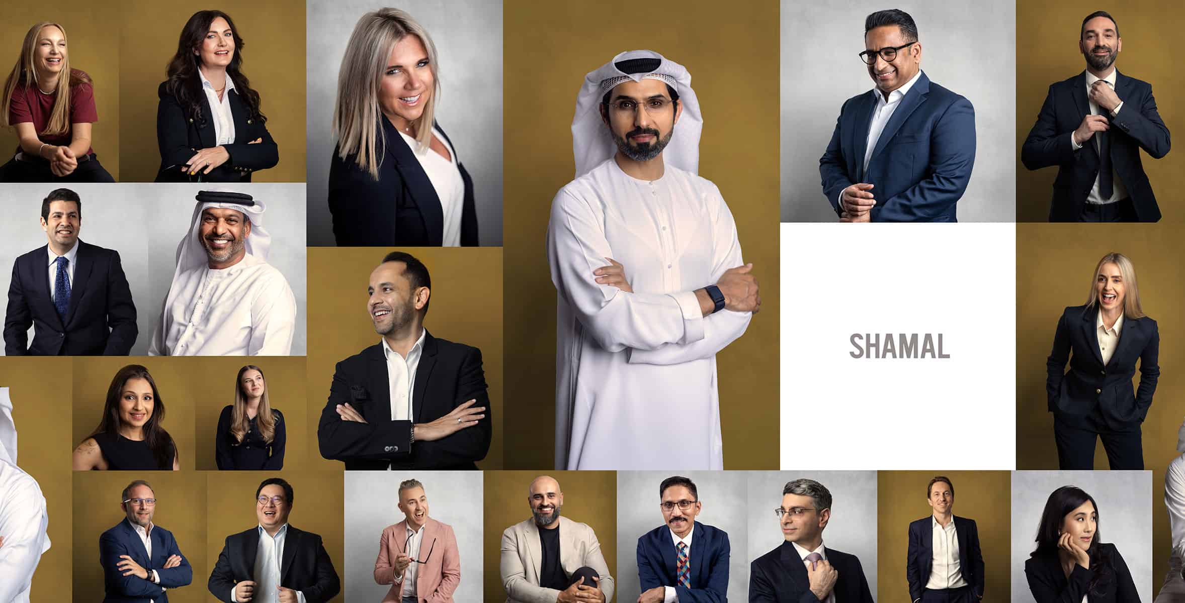 Diverse professional headshots for corporate branding in Dubai.