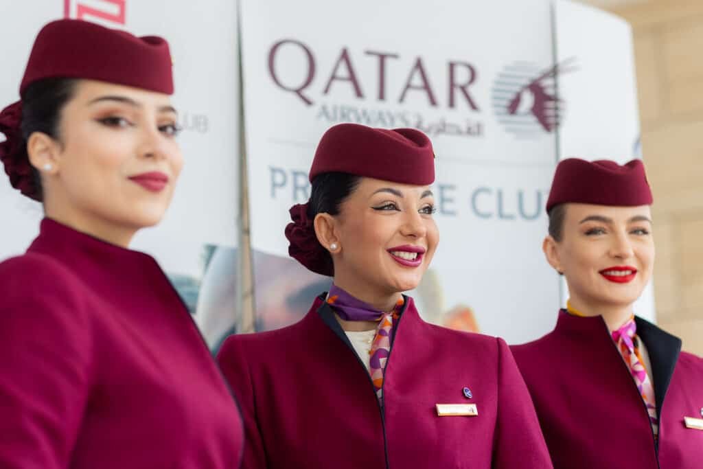 Qatar Airways crew during the 2026 Shell Eco Marathon in Doha Qatar